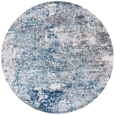 Safavieh 7 ft. 10 in. x 7 ft. 10 in. Aston 700 Round Rug; Light Blue & Grey ASN705M-8R